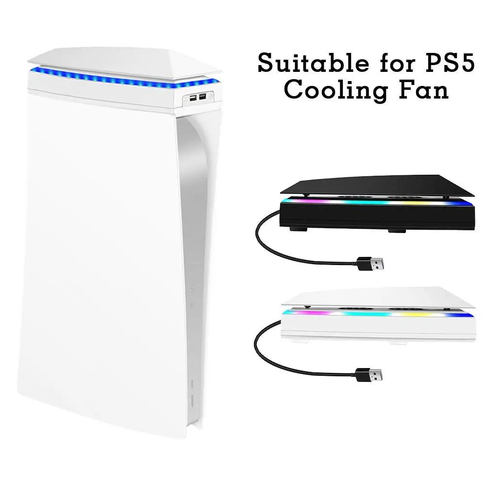 

1pcs Suitable For PS5 Game Console Cooling Fan Dustproof And Waterproof Black White Color RGB Fan