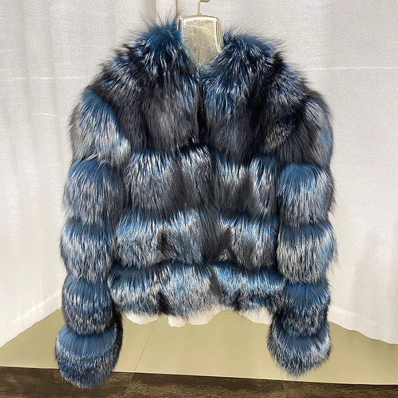 Шуба из натурального Лисьего меха толстые теплые женские шубы новый дизайн 2023
