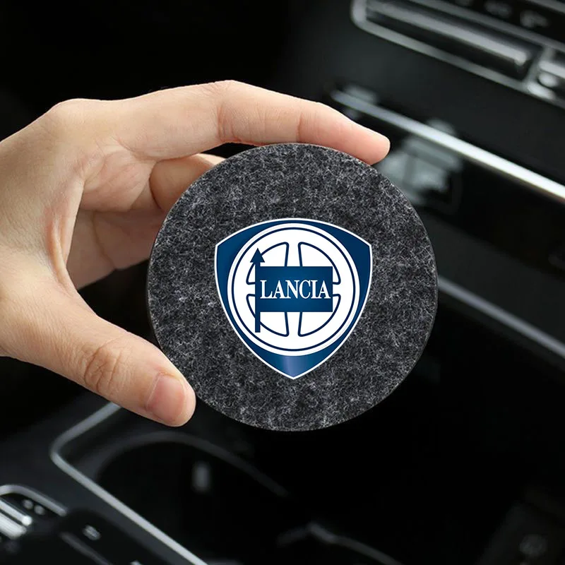 

Car Coasters Water Cup Holder Mats ticker for Lancia ypsilon delta musa nera thema STRATOS Y Phedra Interior Accessories