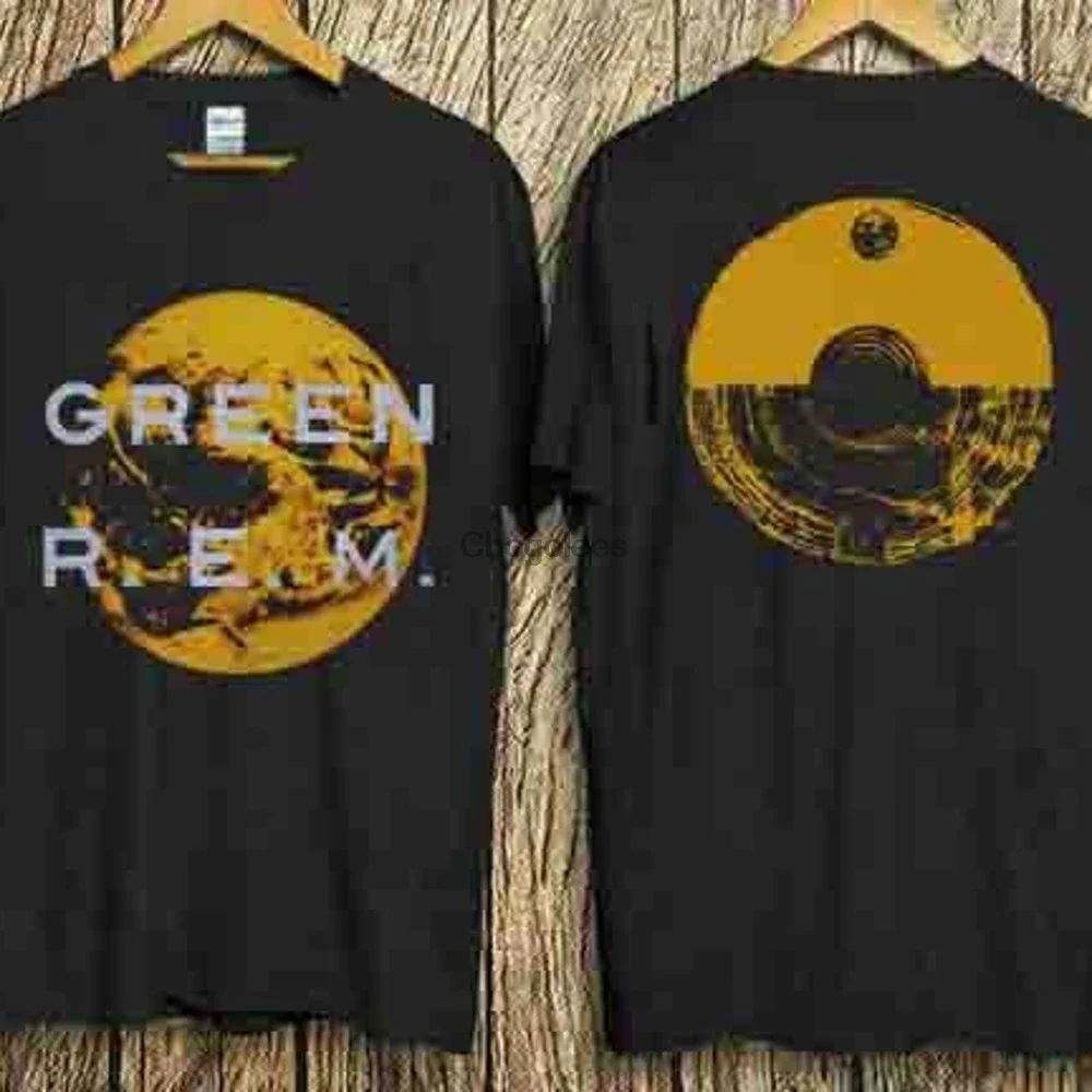 R.E.M зеленая 1989 футболка с альтернативной группой для турнира концерта Винтажная