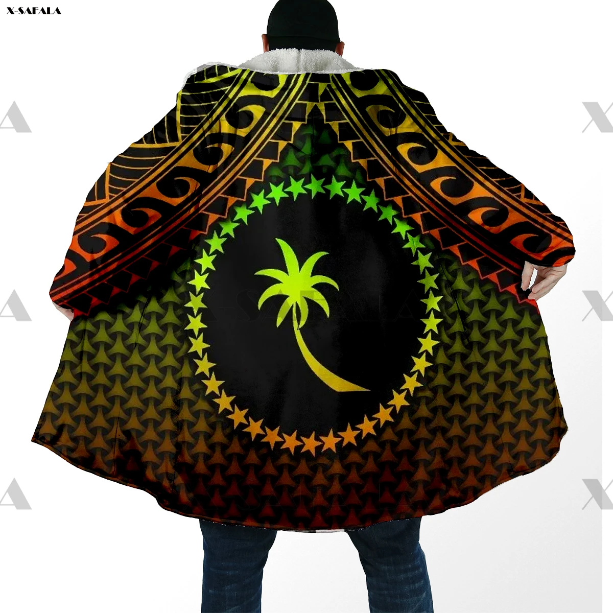 

Винтажная полинезийская Толстовка Reggae с 3D принтом, длинное спортивное пальто, одеяло с капюшоном, плащ, Толстая куртка, хлопковые пуловеры, пальто