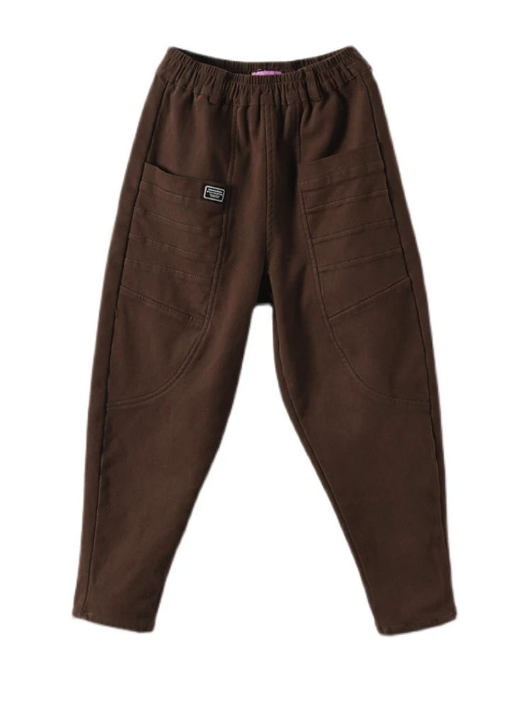 Зимние меховые шаровары Max LuLu 2022 Модные женские свободные винтажные повседневные