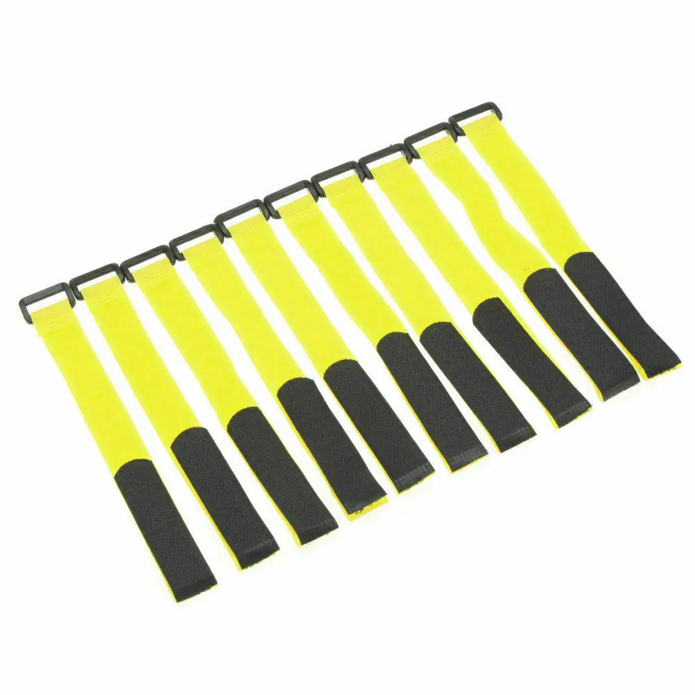 

10Pcs 200mm Battery Self-Adhesive Strap Reusable Cable Tie Wrap hook loop