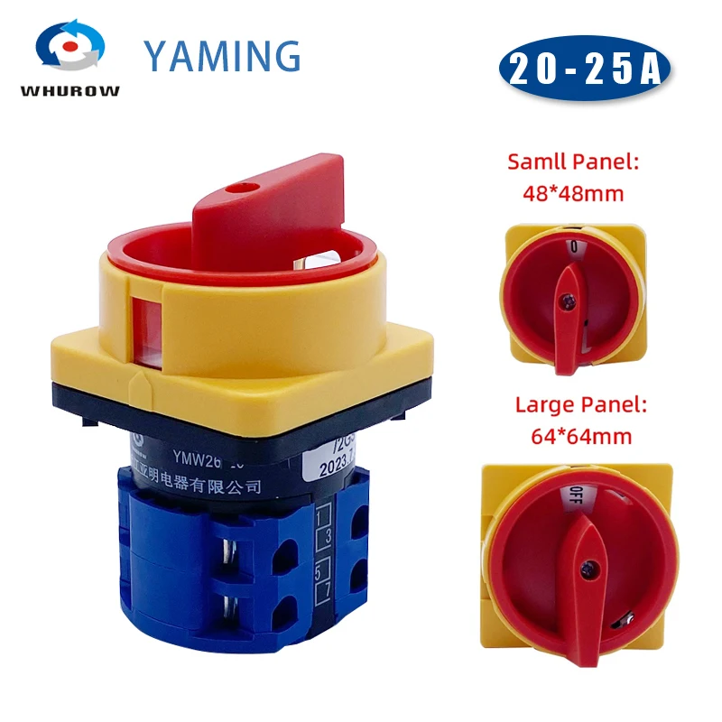 

Выключатель изолятора 20A/25A, два положения, 1/2/3 полюсов, отключение LW26GS 48x48 мм 64x64 мм, поворотный замок, переключатель камеры