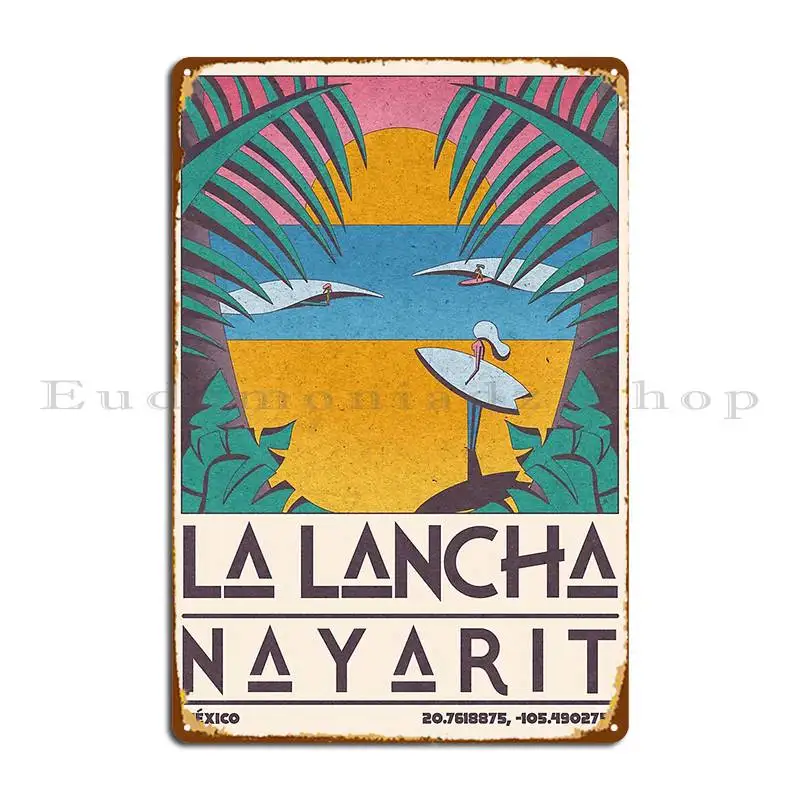 Ла ланча Наярит мексиканский ретро постер для путешествий металлическая