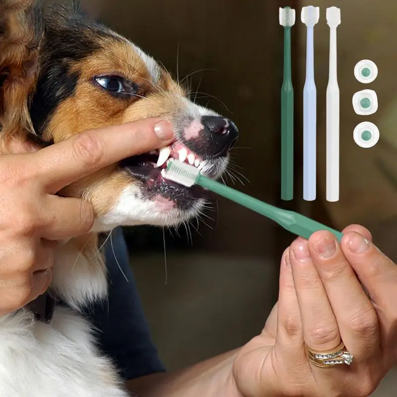 Toothbrush For Dogs Puppy Kitten All Round Oral Cleaning Supplies Soft Teeth Cleaning Essentials For Gums Care Household
