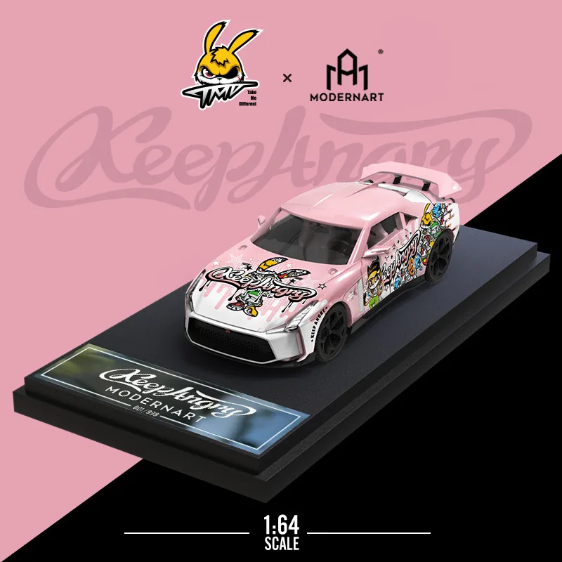 

TIME MICRO Modern Art 1:64 ： GTR50 Rabbit Head Graffiti Cooperative Model Car Collection& Display& Gift