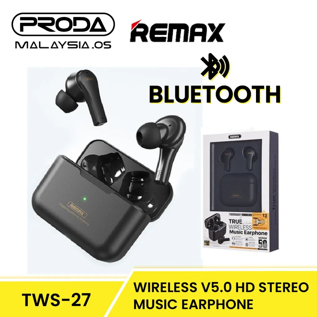 

REMAX TWS-27 True Wireless V5.0 HD Stereo Music Earphone Binaural Call High-Fidelity