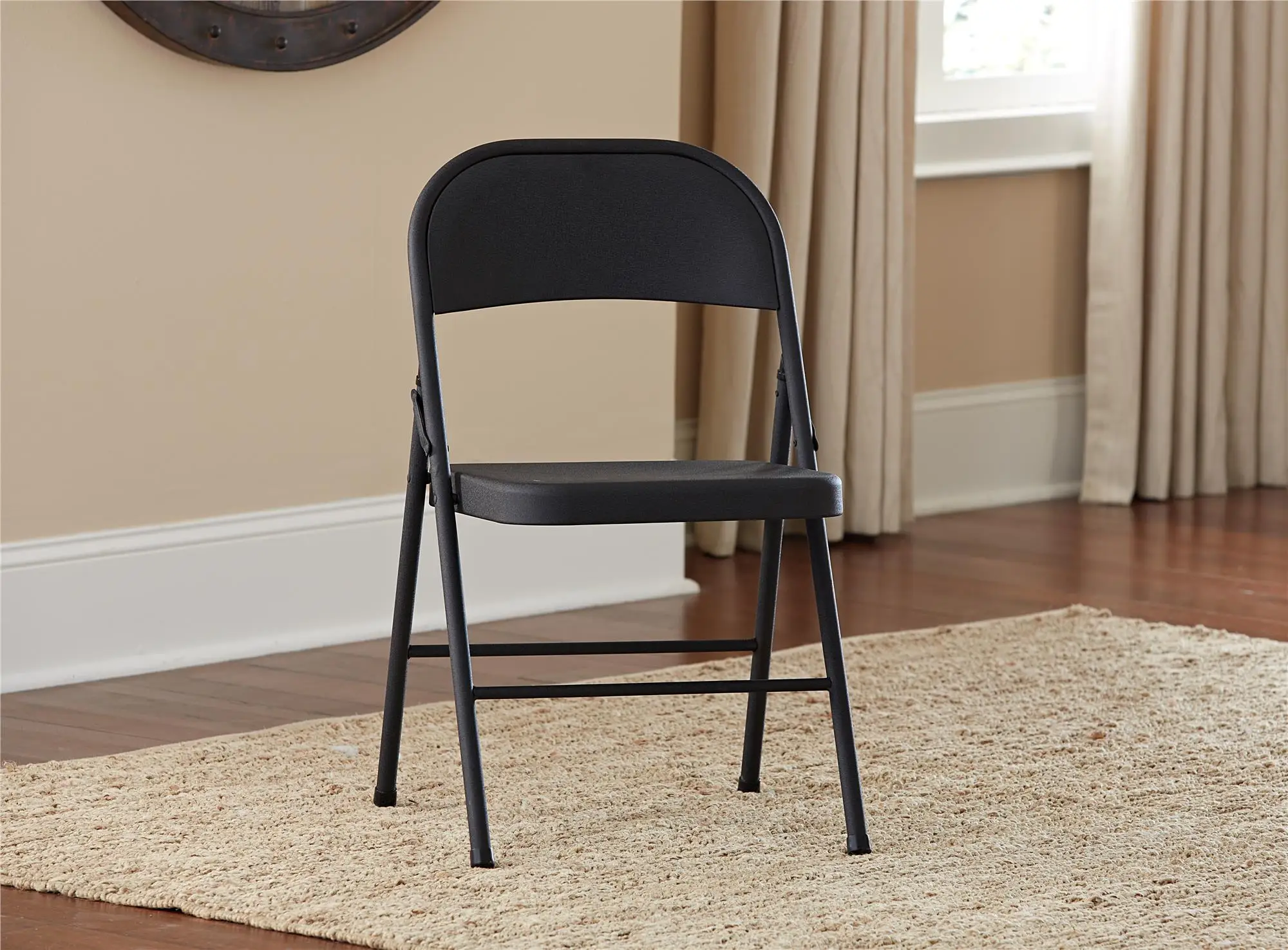 Steel Folding Chair (4 Pack), Black