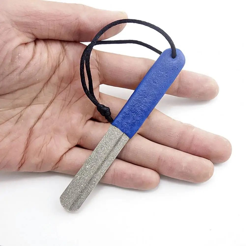 

Fishing Hook Sharpener Portable Dual Grooves Diamond Blue Professional Lure Hook Hone for Outdoor