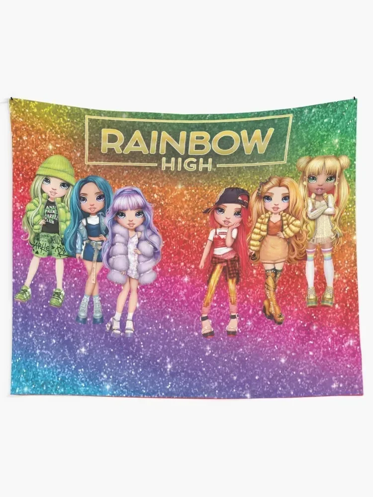 Радужные высокие куклы персонажи гобелен ковер настенный на стене