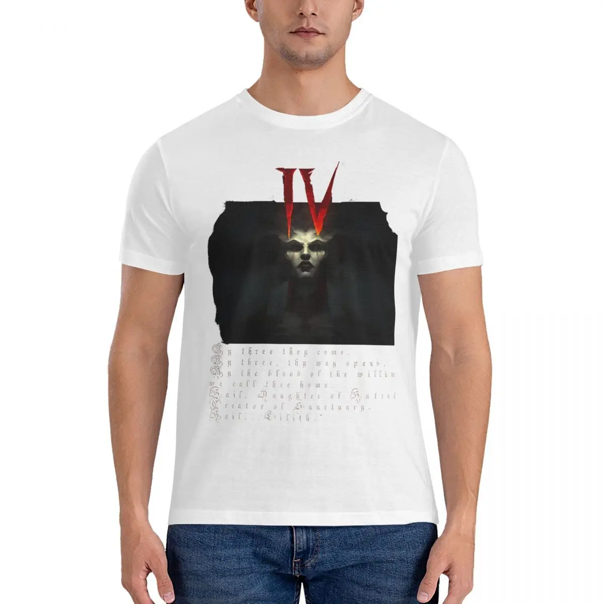 Футболка Lillith Мужская футболка из хлопка женская с круглым вырезом и коротким