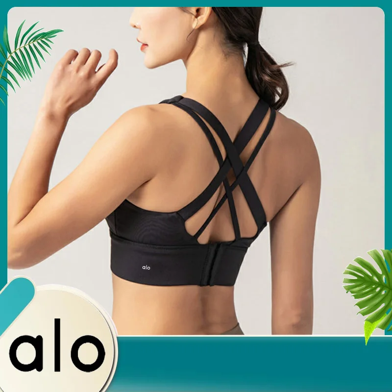 

Alo Yoga Women's Tube Top Three-color Sports Underwear Shockproof Anti-slip Push-up Running Fitness Gym Bra WX22 2022 New