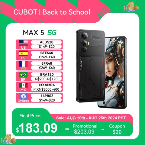 CUBOT MAX 5 Android Smartphone Dimensity Большой экранный телефон Добавить в корзину 5G 82004nm 3.1GHz 6.95-inch 144Hz 24+256GBGaming