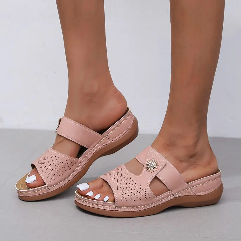2023 Summer Women Sandals Breathable Lightweight Platform Wedge Slippers Fashion Casual Large Size Indoor Slippers Flip Flops