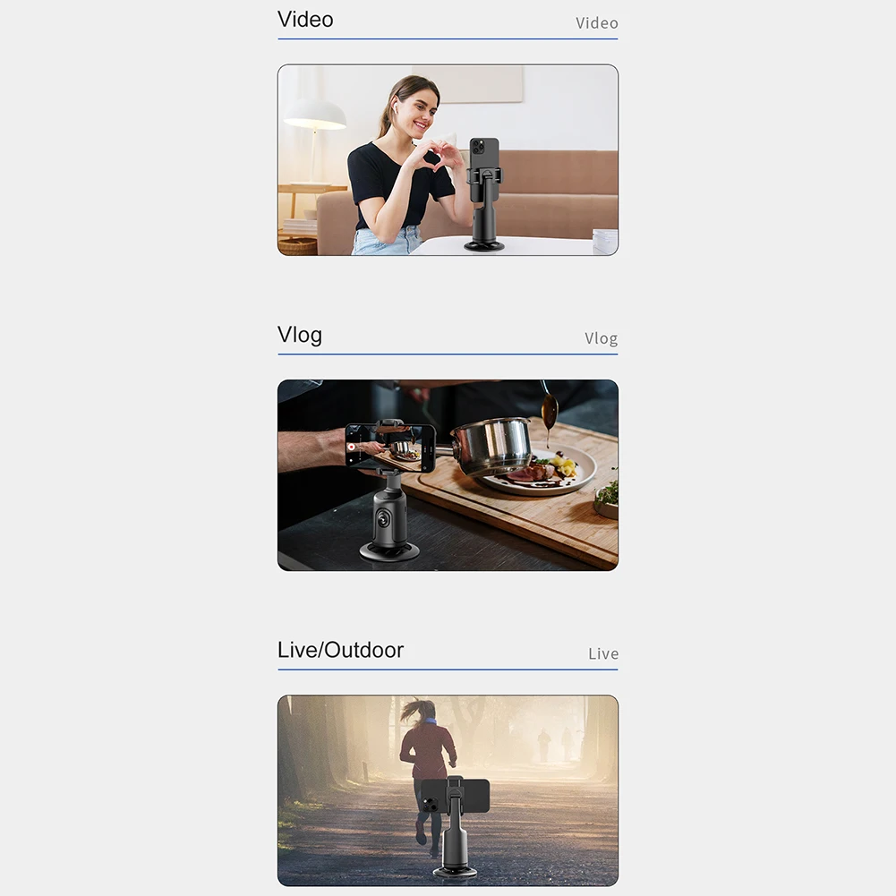 360 Smart Face Tracking Mobile Holder Portable Selfie Stick For Video Cameras