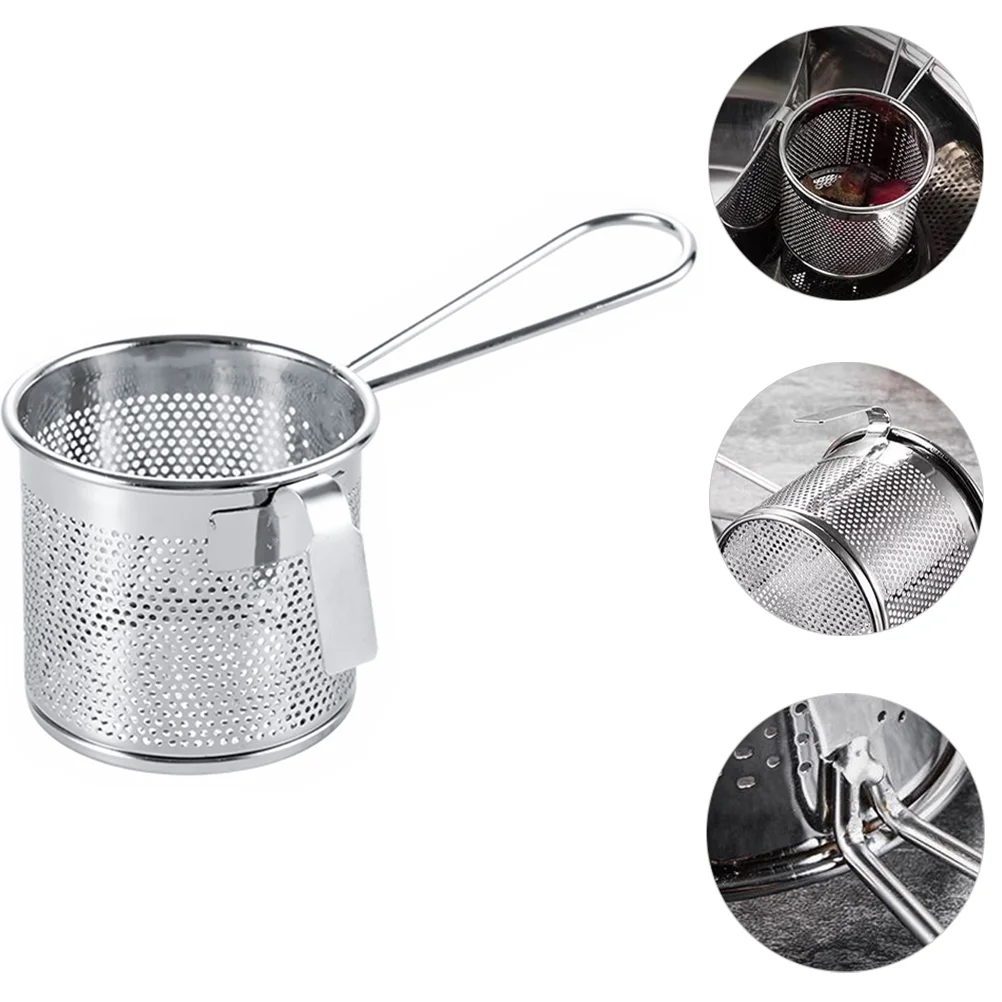 

Metal Strainer Dumpling Basket Skimmer Slotted Spoon Fine Mesh Sieve Filter Screen Hot Pot Slip Through The Net