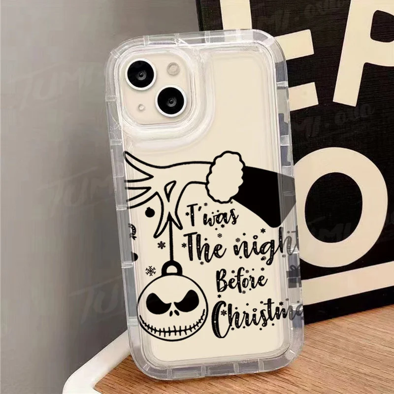 Disney Nightmare Before Christmas Clear Phone Case for OPPO Reno 7Z 8T 5 6 6Z 7 8 10 Pro Plus F9 F11 4G 5G Shockproof Cover