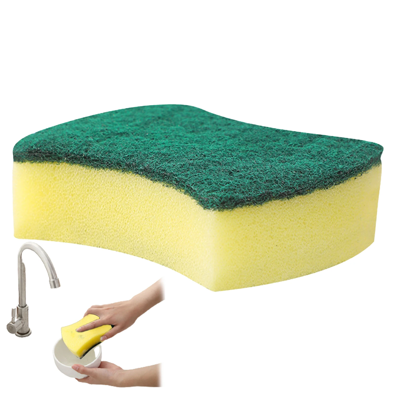 

Dish Scrubber Sponge Dual-Sided Dish-washing Sponge For Kitchen Heavy Duty Kitchen Sponges And Scrubbers To Clean Kitchen Grease