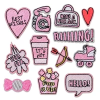clothing women men diy embroidery fashion patch pink deal with it iron on patches for clothes diy fabric free shipping