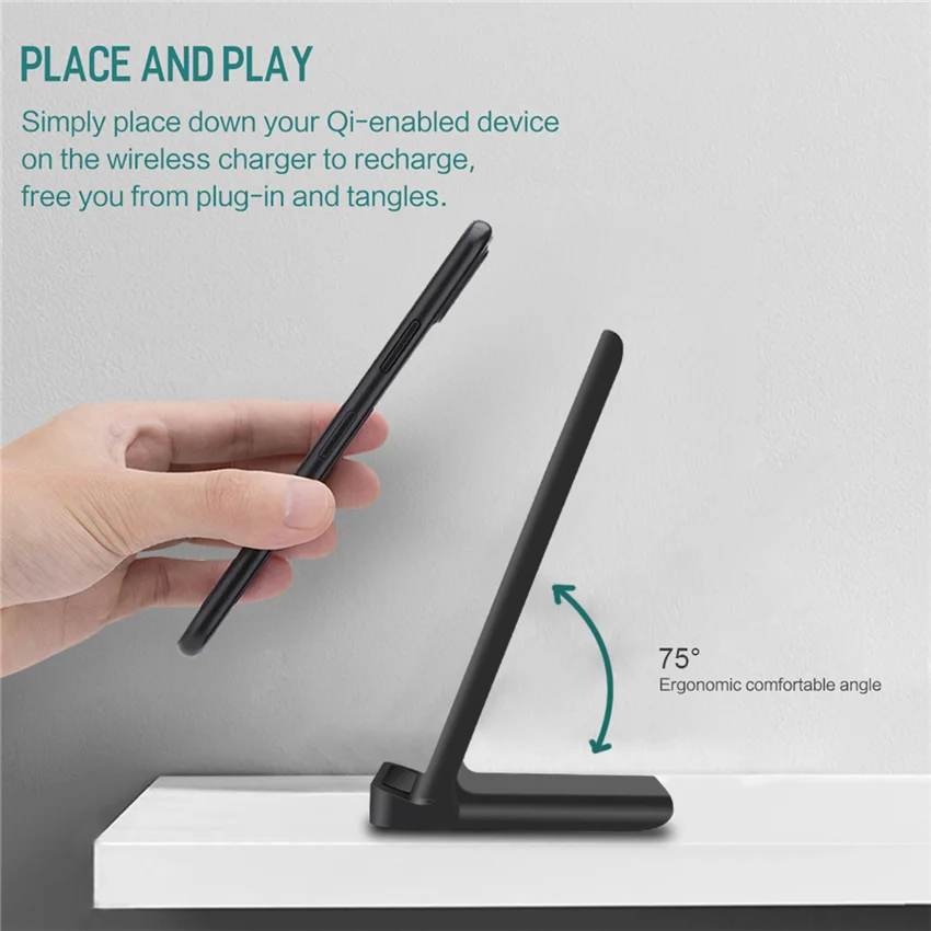 30W Qi Wireless Charger Stand For iPhone 13 12 11 Pro Xs Max X Induction Fast Charging Pad Samsung s8 s9 s10 note |