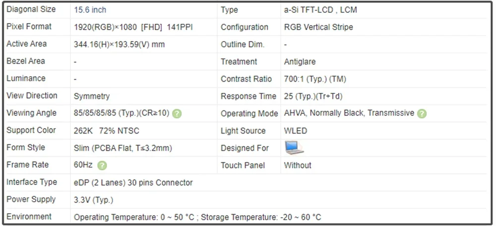 B156HAN06.0 HW0A 15 6-дюймовый ЖК-экран для ноутбука IPS-панель Тонкая без сенсорного экрана