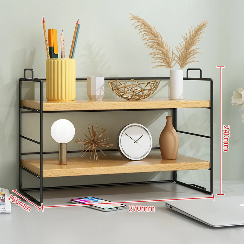 

Desktop Organizer Double Desk Storage Multi-layer Dormitory Desk Organizing Study Supplies Home Vase Ornaments Shelves