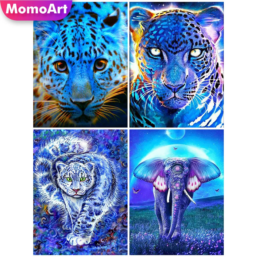 

MomoArt Алмазная мозаика леопард вышивка крестиком Алмазная вышивка Слон животные картины из страз Алмазная Живопись декор для дома