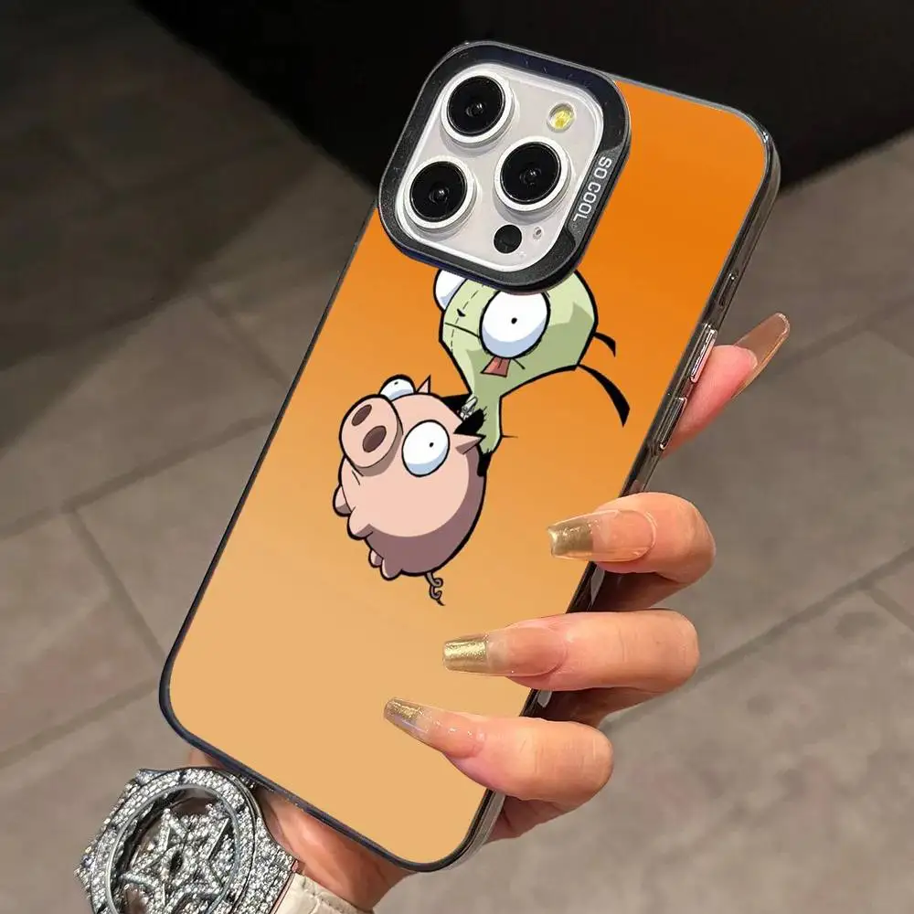 Фото Чехол для телефона Madness I-Invader Zim Gir-ES для iPhone 17, 16, 15, 14, 13, 12, 11 Plus, Pro Max, XS, цветной серебристый чехол-накладка №2