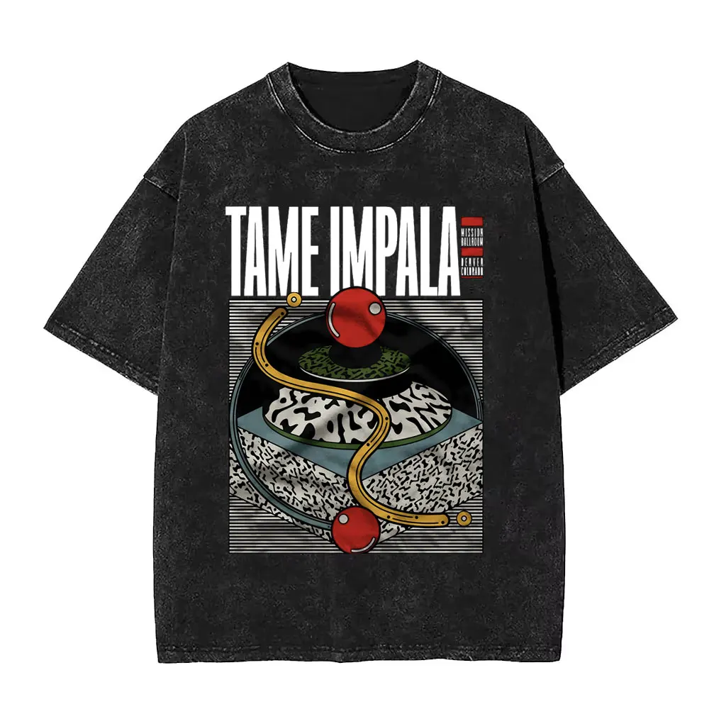 VintageWashed Pop Rock Band Tame Impala Currents футболки с графическим принтом для мужчин и женщин повседневная хлопковая футболка большого размера с коротким рукавом (art.: 3920cd2852d18) - 3920cd2852d18