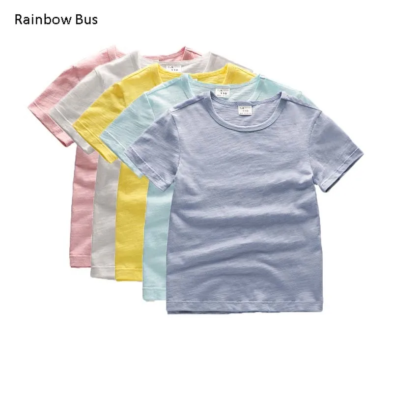 

Newborn Baby Kids T Shirts for Girls Boys Tshirt Summer Cotton Solid Pink Color 100% Cotton Tops T-shirt Children's Clothes