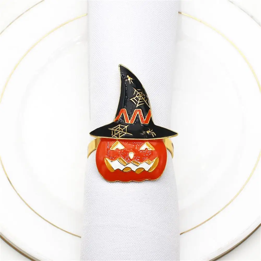 

Уникальные кольца для Хэллоуина, изысканные устойчивые к коррозии кольца для салфеток, надувные тыквы, пряжки, декор для Хэллоуина