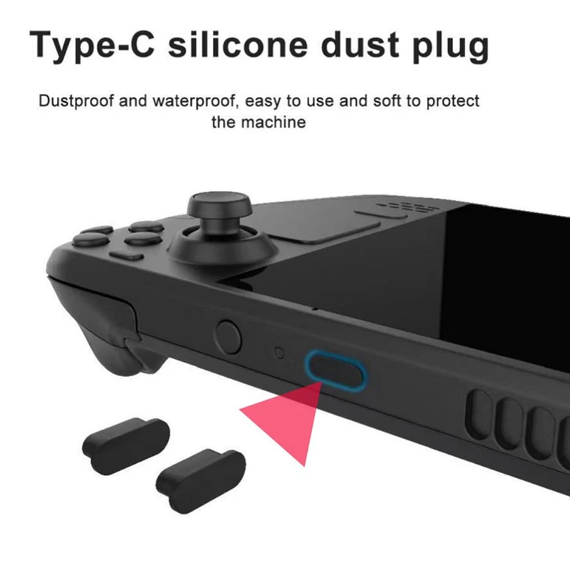 

Silicone Anti-Scratch Dust Plug For Steam Deck Console Dust Cover Thumbstick With Protective Sticker Rocker