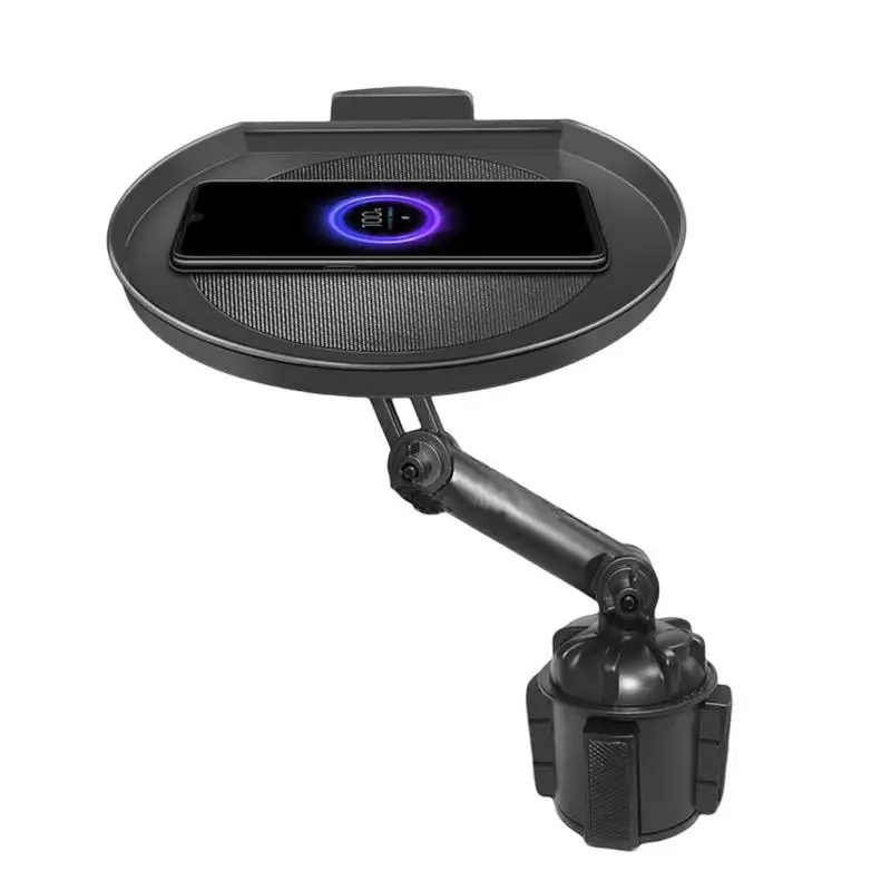 

Автомобильный стол, автомобильный поднос с беспроводной зарядкой, поднос для телефона, Универсальный Регулируемый Поднос для телефона 360