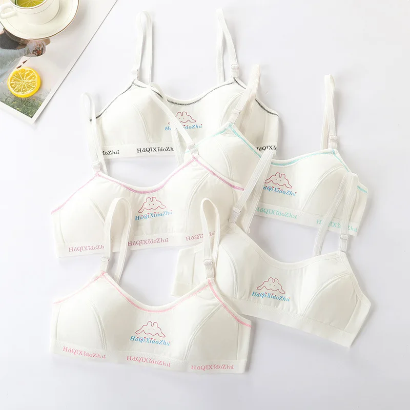 

Children's Breast Care Girl Bra Soft Comfort Tube Tops Cotton Teens Students Women Sports Beautiful Back Breathable Gathered
