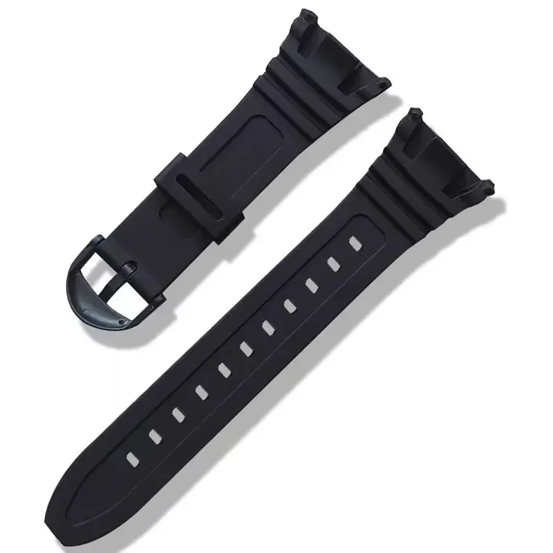 Фото Ремешок для часов Casio W-96H 3239, водонепроницаемый ремешок для занятий спортом на открытом воздухе, резиновый ремешок, пластиковый или стальной ремешок с пряжкой, силиконовый браслет 18 мм №1