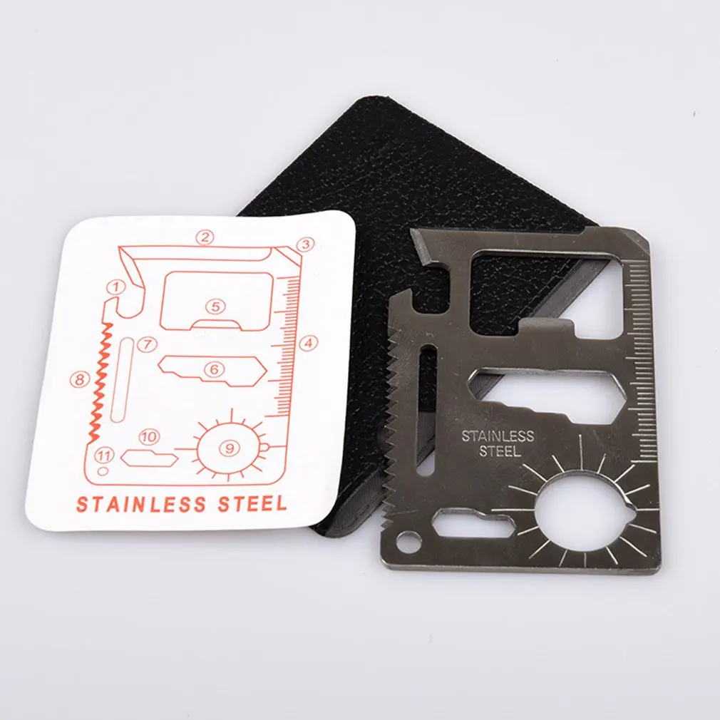 

Multifunctional camping tool card