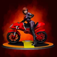 124 75mm 118 100mm resin model girl on motorcycle pilot figure unpainted no color rw 329