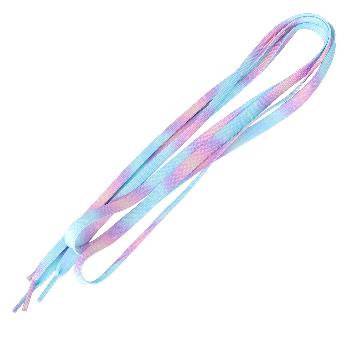 2 Pair Gradient Laces Colorful Shoelace Black Flat Shoes String Athletic Stretch