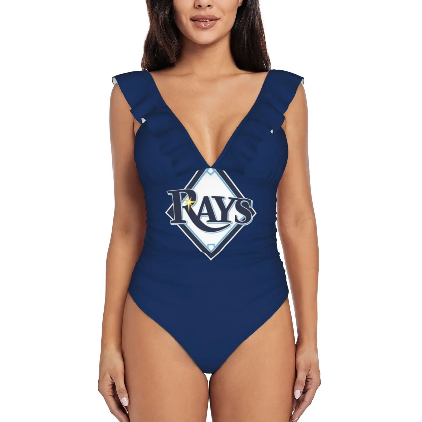 

Ray-Tampa Merch женский сплошной купальник с оборками сексуальный боди Монокини Купальный костюм с логотипом Bay Icon