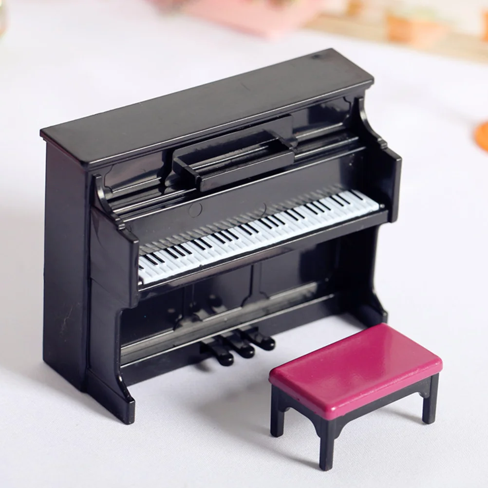 

Piano Keyboard Accessories House Furniture Plastic Mini Stool Kids Musical Toys Percussion Grand Dollhouse