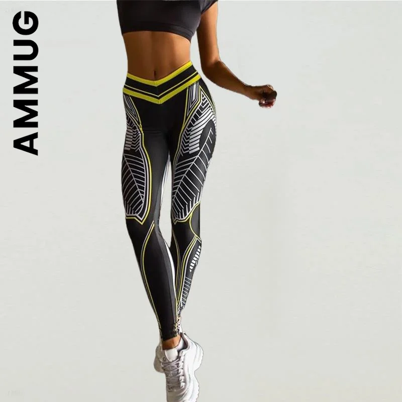 

Ammug Women Seamless Fashion Gym Yoga Leggings Push Up Leggings Digital Printing Leggings Fitness Yoga Pants Female Women