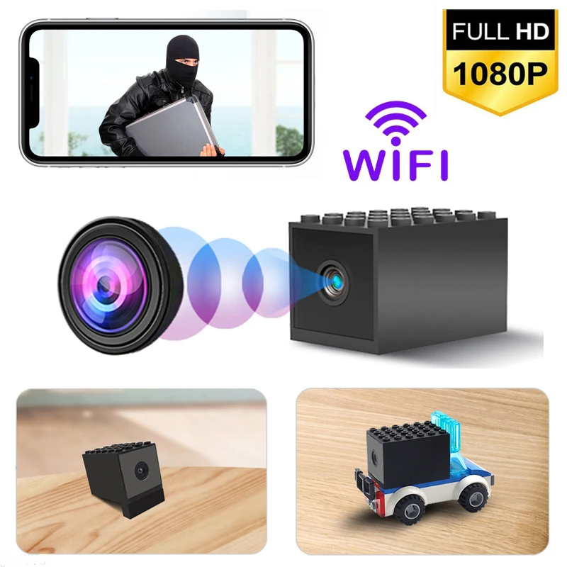 

1080P Mini WIFI Video Camera Night Vision Motion Detection Smart Home Security Nanny Lego Audio Recorder Suport hidden TF card