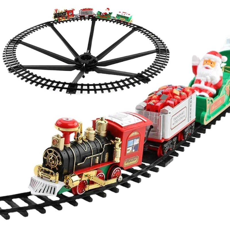 

Train Track Sets Christmas Retro Electric Rail Car Locomotive Toy Children Electric Early Education Music Train Toy