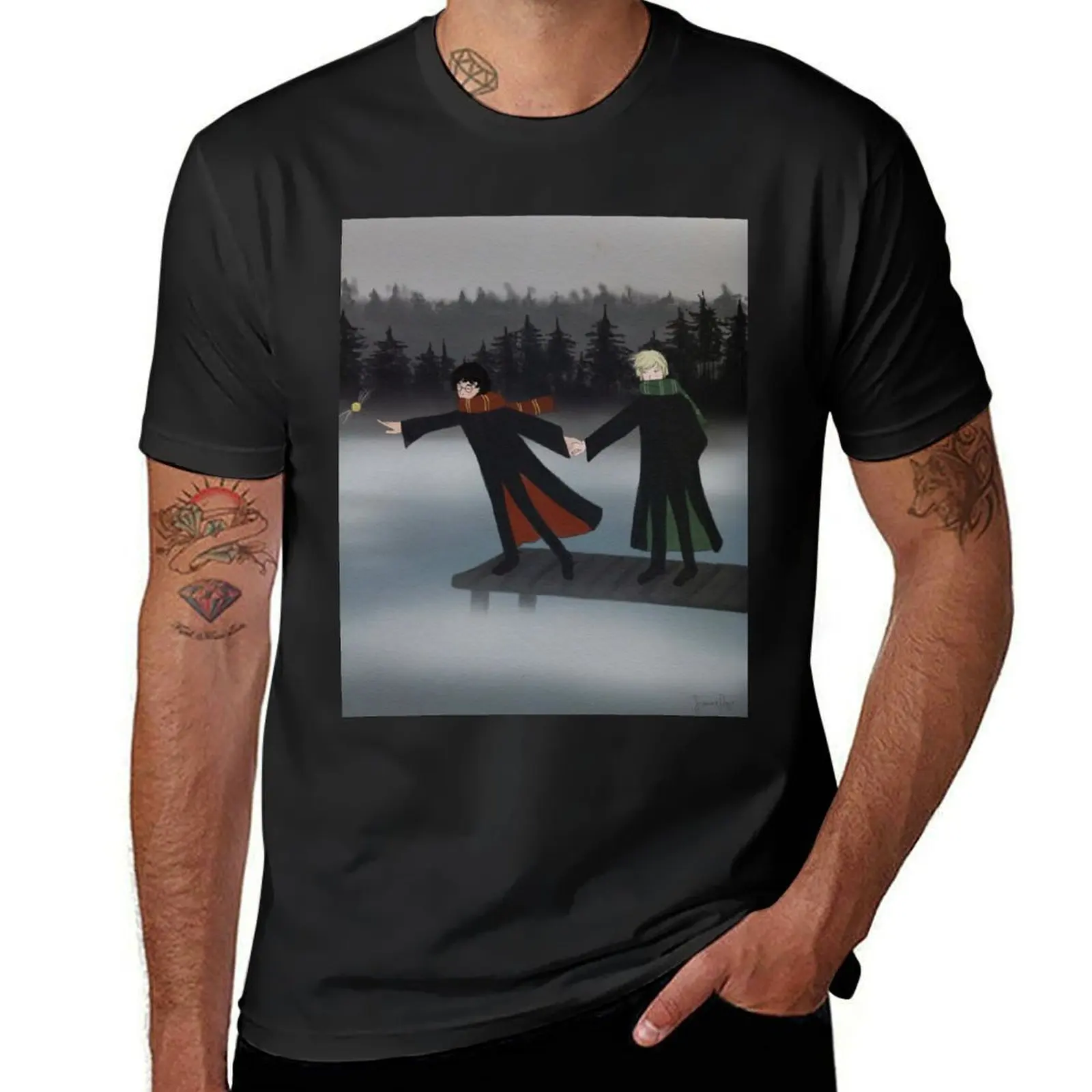 Футболка drarry в дымчатый день одежда Аниме funnys эстетическая мужские футболки