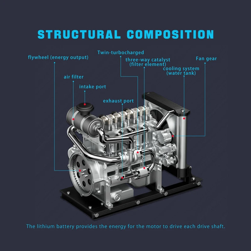 TECHING Мини-модель дизельного двигателя 1/10
