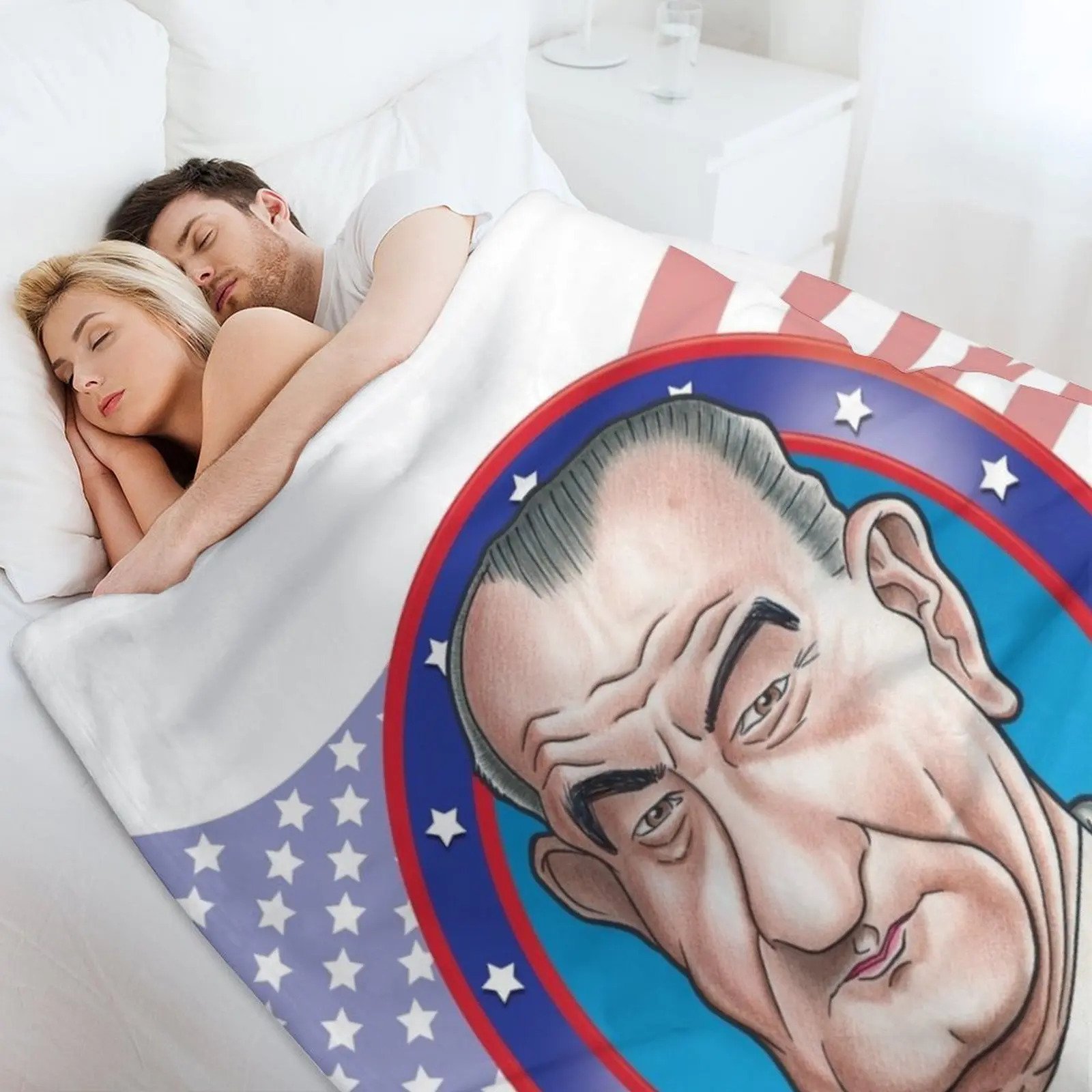 Одеяло Lyndon B. Johnson Caricature постельное белье роскошные одеяла украшения для диванов