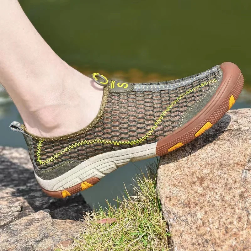 

Мужские сандалии, модные кожаные сандалии, Мужская Уличная Повседневная обувь, дышащая Рыбацкая обувь, мужская пляжная обувь