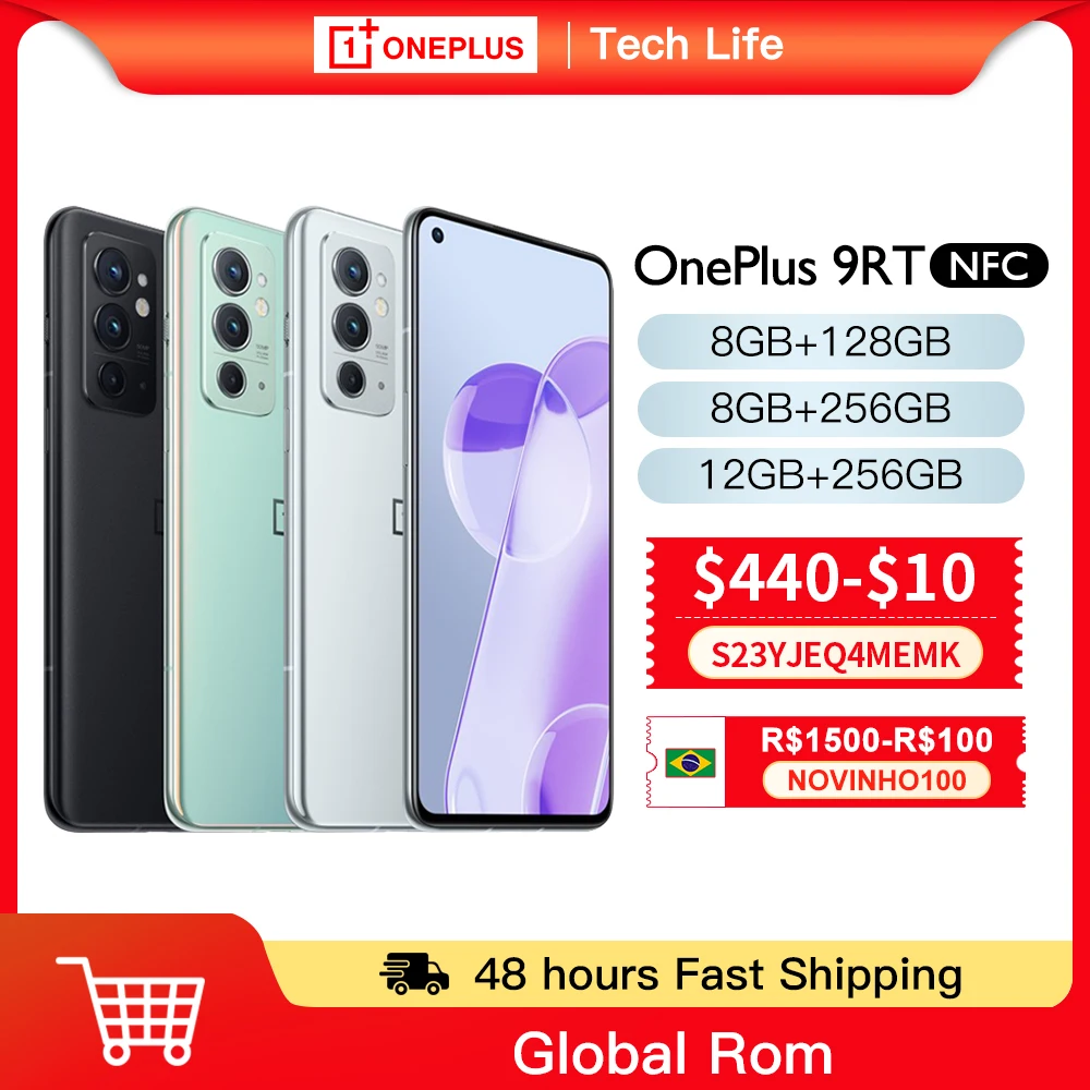 OnePlus 9RT 5G Smartphone Multi-language Global Rom Snapdagon 888 120Hz 6.62 inches AMOLED 65 Warp Charging 8GB 128/256GB NEW