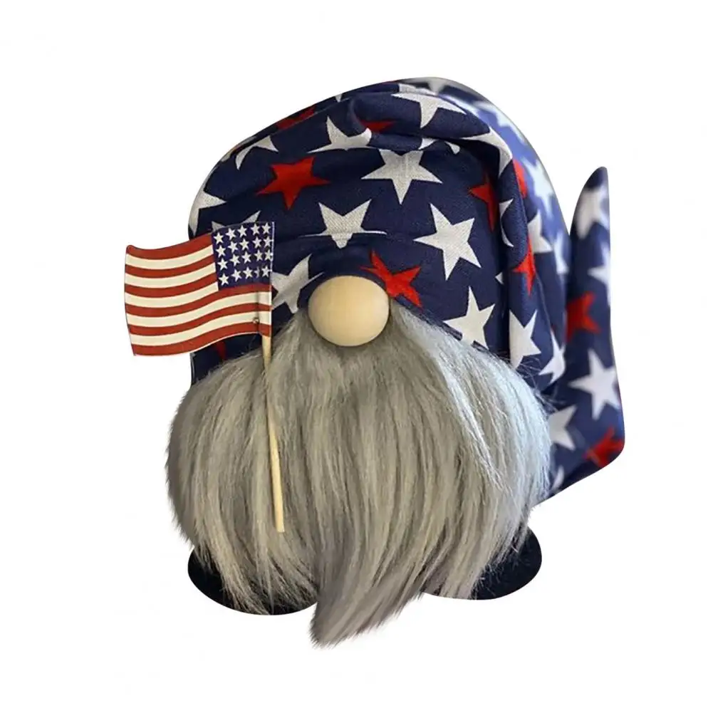 

Привлекательные яркие цветные звезды и полосы, узор, длинная борода, 4 июля гномы для украшения, декоративные куклы без лица